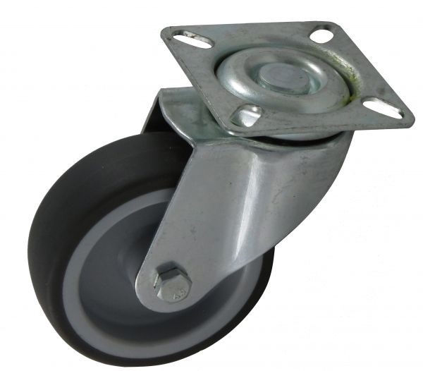 100mm Lenkrollen grau als Möbelrolle Transportrolle Laufrolle graue thermoplast Lauf-fläche