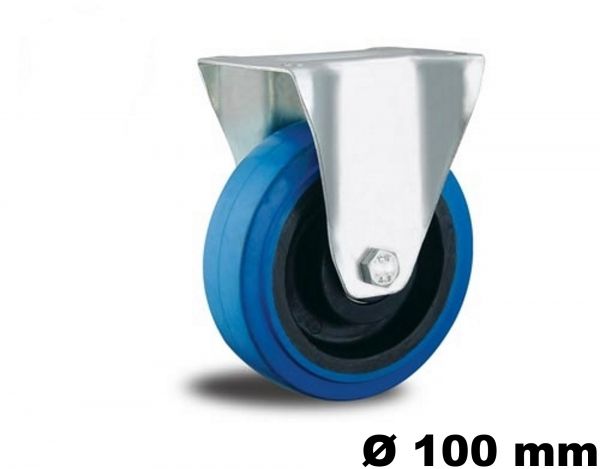 Bockrolle mit Elastik Reifen 100 mm Blue Wheel Reifen für empfindliche Güter Rolle Transportrollen
