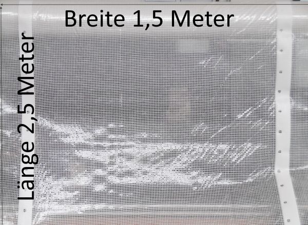 Gitterfolie 1,5mx2,5m transparent weiß Winterschutz Gewächshaus-Folie Beet-Plane Frühbeet Abdeckung