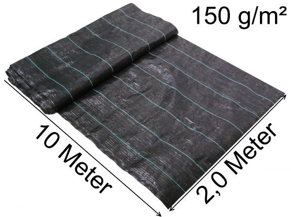 Schweres Bodengewebe 10m x 2m Bändchengewebe Unkrautfolie Unkrautvlies Unkraut Schutz Gewebe 