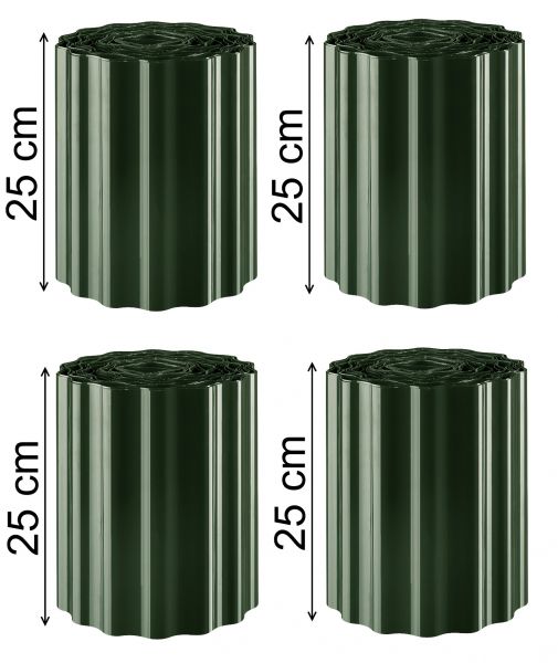 Kanteneinfassungen Beetumrandungen Rasenkanten Beeteinfassungen grün 36m x 25cm