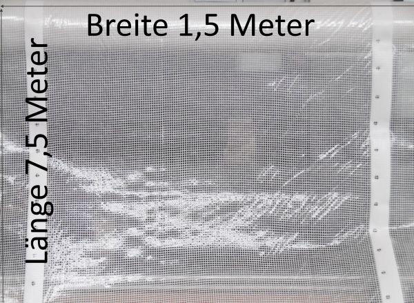 Gitterfolie 1,5mx7,5m transparent Winterschutz Notdach-Folie Regenschutz Plane