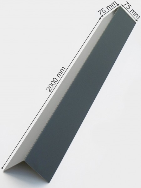 Anthrazit 75 mm x 75 mm 2 Meter lang Aluwinkelblech Zargenschoner Alu Blechwinkel Kantblech