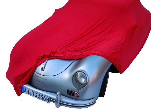 Auto Schutzhülle rot bis 4,3m lang Schutzhaube Plane Indoor innen hochwertiger rote Oldtimer Stretch Schutz M bis 4,30 Meter