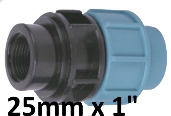 PE Rohr Ø 25 mm auf 1" Zoll IG Innengewinde Kupplung Adapter Übergang