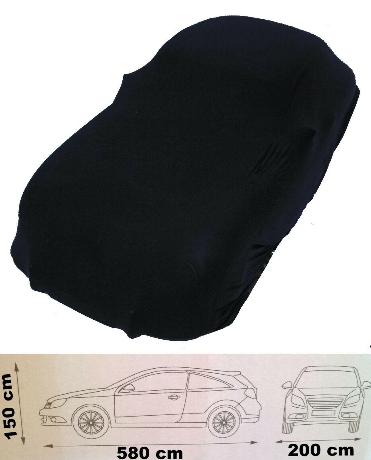 Auto Schutzhaube 5,8 m schwarz Schutzhülle Abdeckung Plane Decke  Schutzdecke elastisch Oldtimer