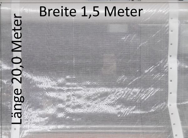 30m² weiß-transparente Gitter-Folie Notdach-Folie mit Nagelrand Schutz-Plane Wetterschutz Winterplan